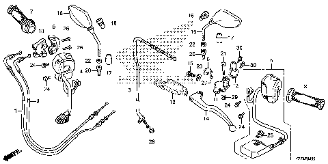 HANDLE LEVER@SWITCH@CABLE