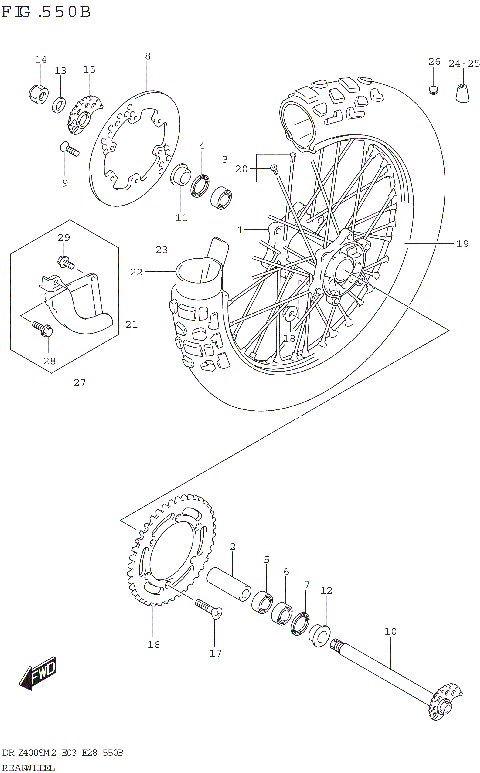 REAR WHEEL (DR-Z400S)