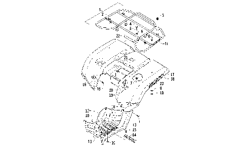 REAR RACK, BODY PANEL, AND FOOTWELL ASSEMBLIES [99972]