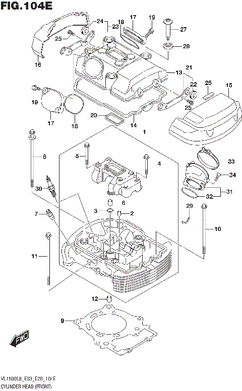 CYLINDER HEAD (FRONT) (VL1500TL8 E03)