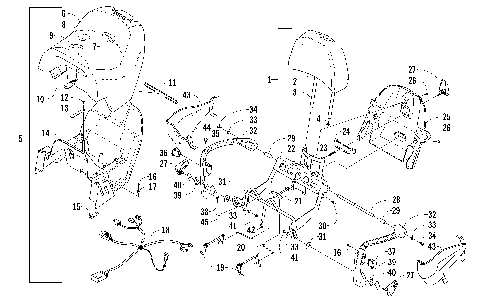 PASSENGER SEAT AND BACKREST ASSEMBLY [88635]