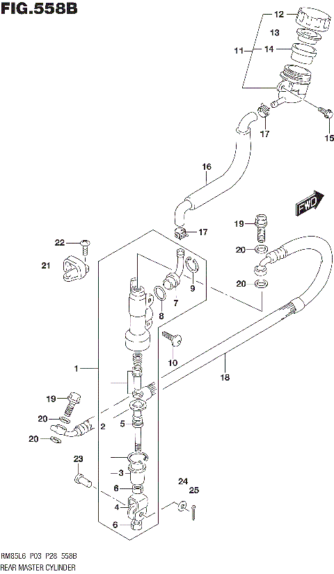 REAR MASTER CYLINDER (RM85L6 P28)