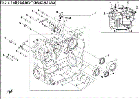 RIGHT CRANKCASE ASSY