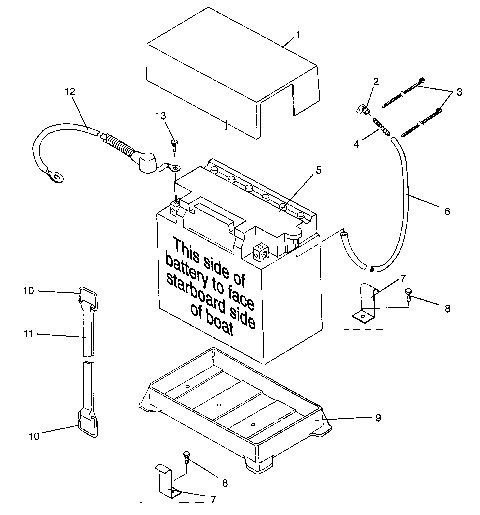 BATTERY BOX SL 780 B964087 and  Intl. SL 780 I964087 (4935523552B006)