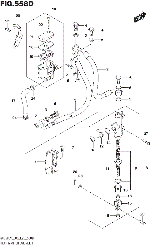REAR MASTER CYLINDER (SV650AL9 E33)