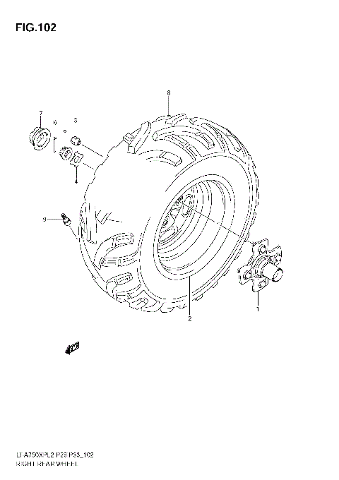 RIGHT REAR WHEEL (LT-A750XPZL2 E33)
