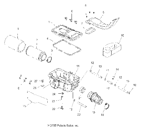 ENGINE, AIR INTAKE SYSTEM - A09MN50ET (49ATVAIRBOX09SP500TR)