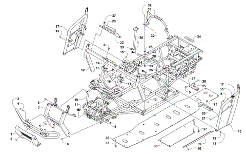 FRAME AND RELATED PARTS (VIN No. 4UF15MPV3FT310268 and Below)