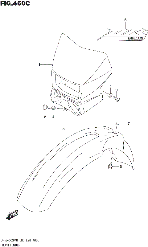 FRONT FENDER (DR-Z400SM)