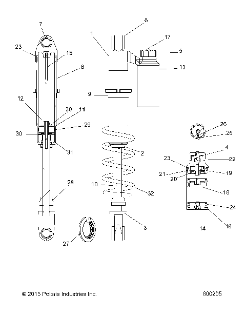SUSPENSION, SHOCK, REAR TRACK, W/RES. - S16EN8/EY8 ALL OPTIONS (600205)