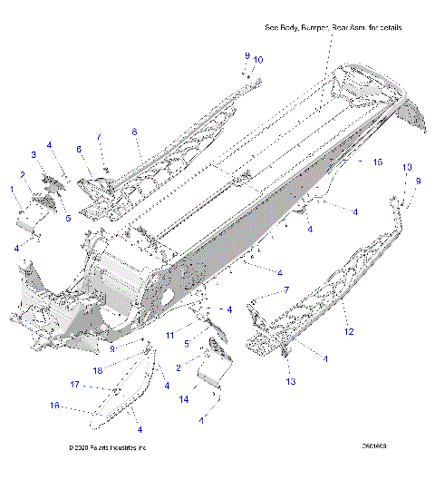 CHASSIS, CLUTCH GUARD, FOOTRESTS, and RUNNINGBOARDS - S24TLB6RSL/6REL (C601609)