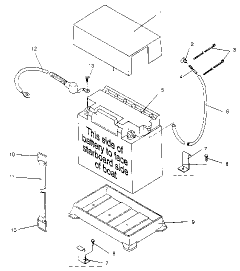 BATTERY BOX SLX 780 B964287 and Intl. SLX 780 I964287 (4937443744B006)