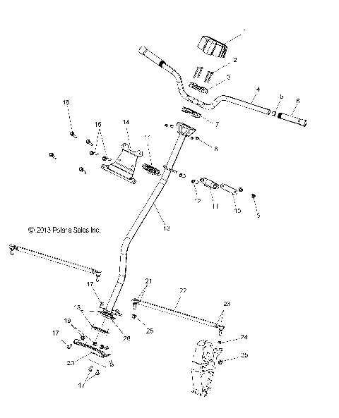 STEERING, H-BAR, STEERING POST, TIE ROD - S15CT5BEL/BSL/BSM (49SNOWHANDLEBAR14550)