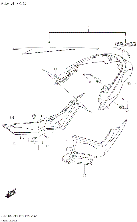 REAR FENDER (SEE NOTE 1)(2)