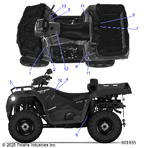 BODY, DECALS, STANDARD - A26SWB57C1/E1 (901835)