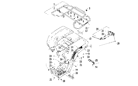 REAR RACK, BODY PANEL, AND FOOTWELL ASSEMBLIES [95910]