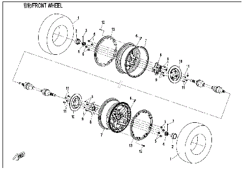 FRONT WHEEL (OVERLAND)
