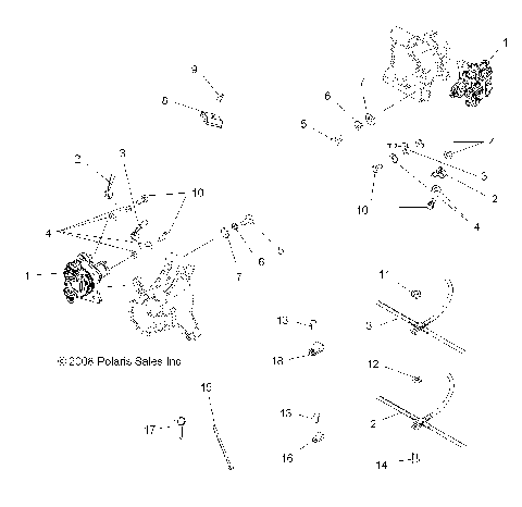 BRAKES, REAR BRAKE LINES - A09DN76FC (49ATVBRAKELINERR09SPTRG800I)