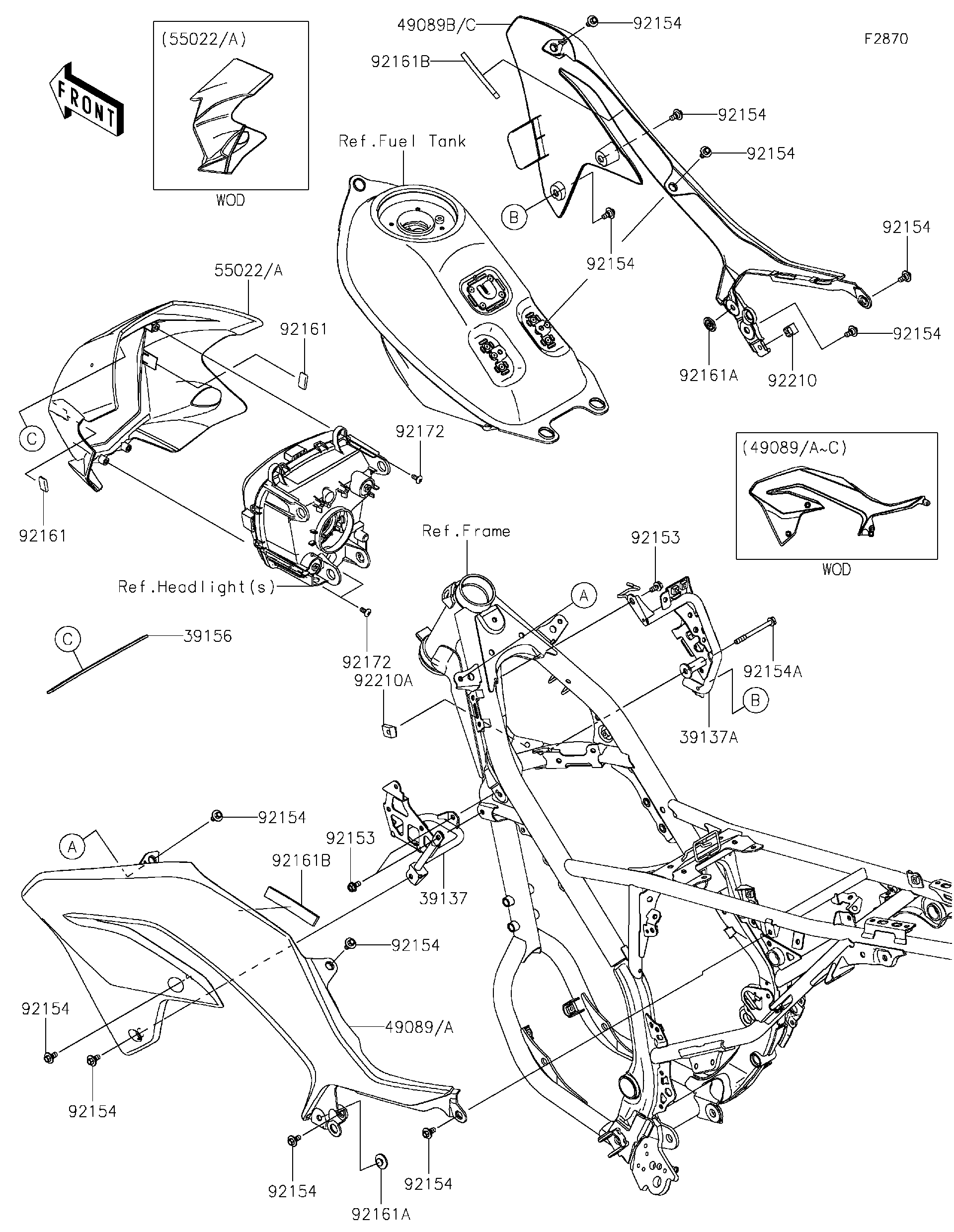 2022 Kawasaki Motorcycles Parts-Finder Diagrams | South MS