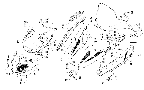 HOOD, WINDSHIELD, AND FRONT BUMPER ASSEMBLY [99340]