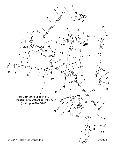 STEERING, LOWER - S18EFK8P/EFM8P ALL OPTIONS (600575)