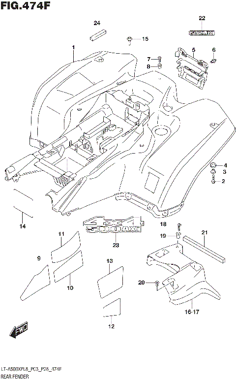 REAR FENDER (LT-A500XPBL8 P33)