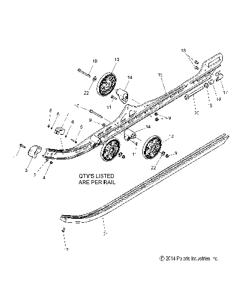 SUSPENSION, RAIL ASM. - S15DP8 ALL OPTIONS (49SNOWSUSPRAIL15PROS)