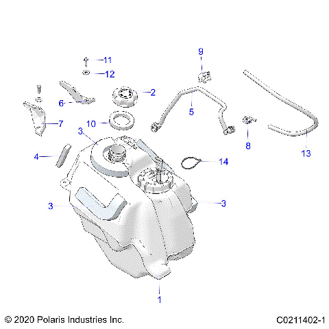 FUEL SYSTEM, FUEL TANK ASM. - A22SHD57A9 (C0211402-1)