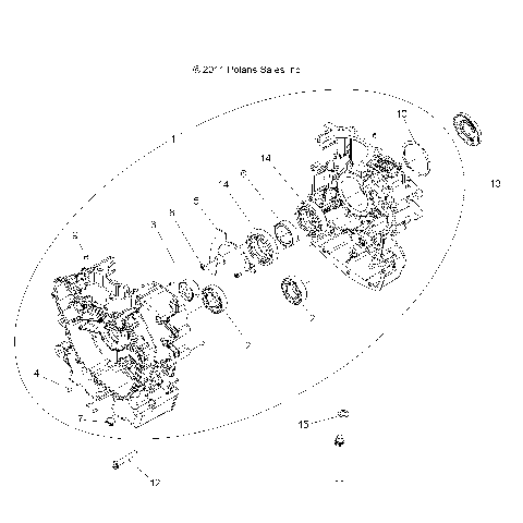 ENGINE, CRANKCASE - A16DAA57A5/A7/L2/E57A9/E57AM (49RGRCRANKCASE12RZR570)