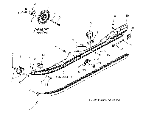 SUSPENSION, RAIL MOUNTING - S09PE8ES/EEL (49SNOWSUSPRAIL09600DRGN)