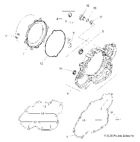 ENGINE, CLUTCH COVER - A08GJ52AA/AB/AC (49ATVCLUTCHCVR07OUT525)
