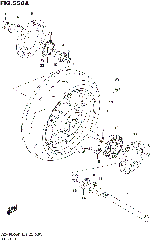 REAR WHEEL (GSX-R1000A)