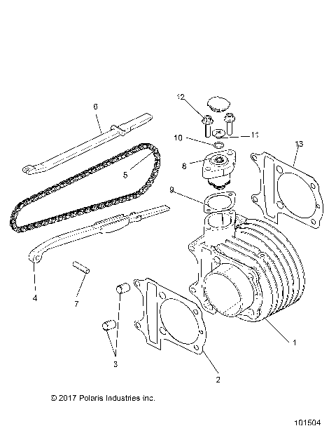 ENGINE, CYLINDER COMP - A19HAA15N7 [101504]