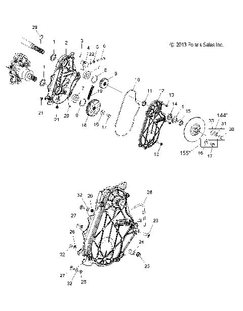 DRIVE TRAIN, CHAINCASE - S15CC6/CK6/CM6 ALL OPTIONS (49SNOWCHAINCASE146RMK)