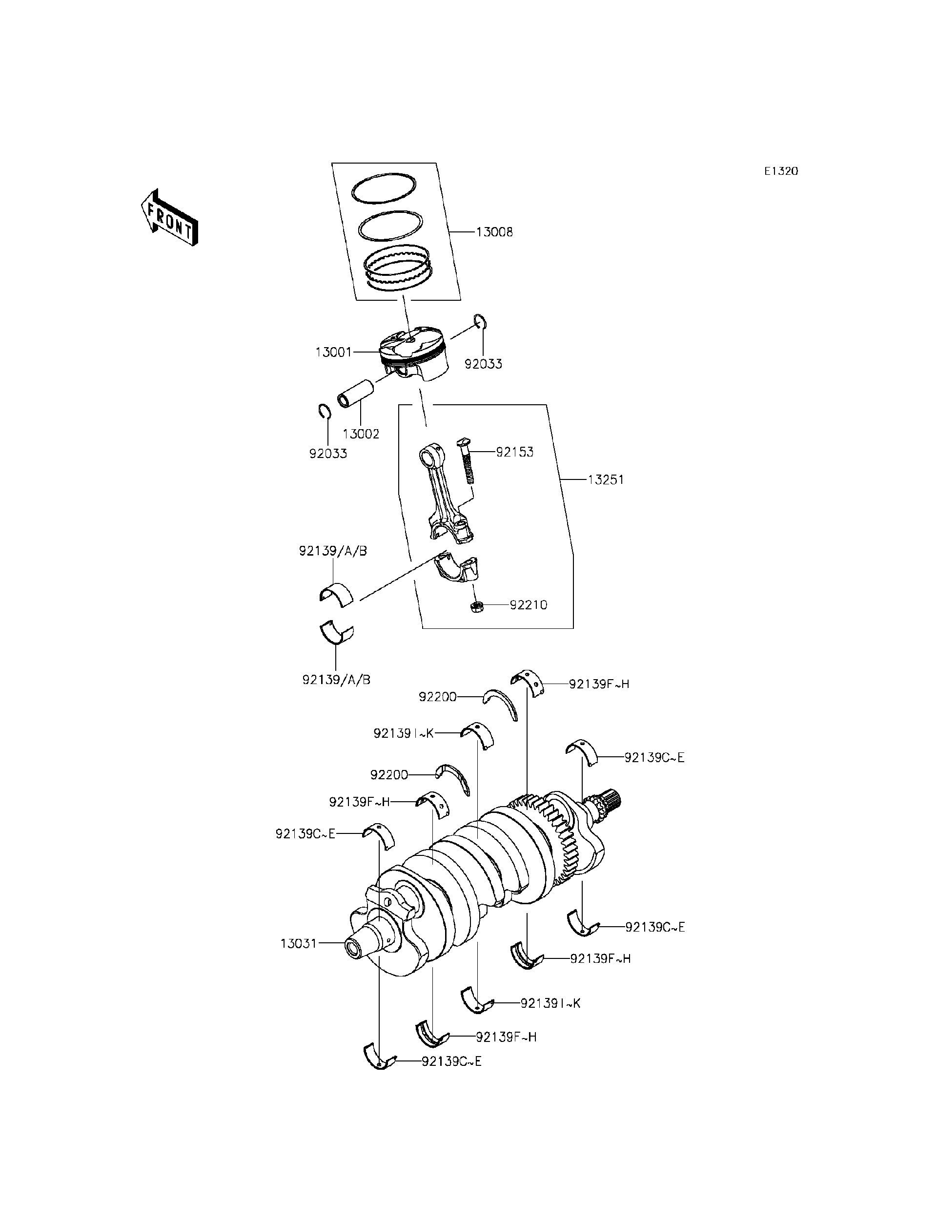 2014 Kawasaki NINJA ZX-6R Crankshaft/Piston(s) Motorcycles