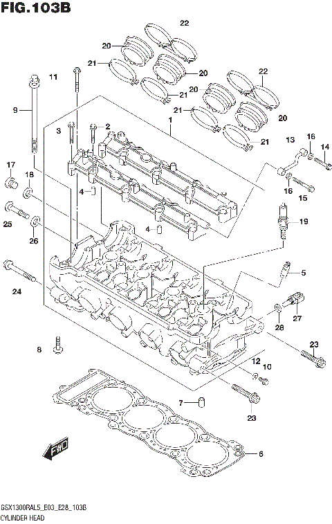 CYLINDER HEAD (GSX1300RAL5 E28)