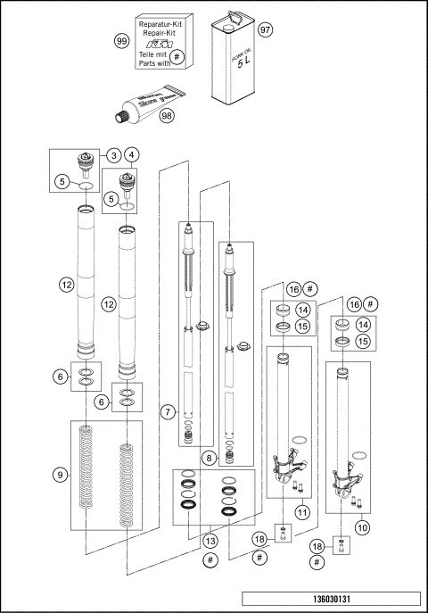 FRONT FORK DISASSEMBLED