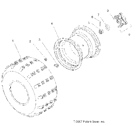 WHEELS, REAR - A08GP52AA (49ATVWHEELREAR08OUT525)