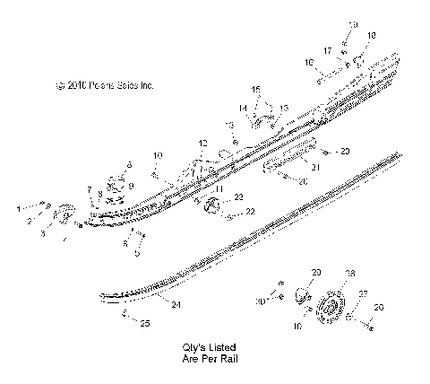 SUSPENSION, RAIL MOUNTING - S12CL8/CW8 ALL OPTIONS (49SNOWSUSPRAIL11800SB)