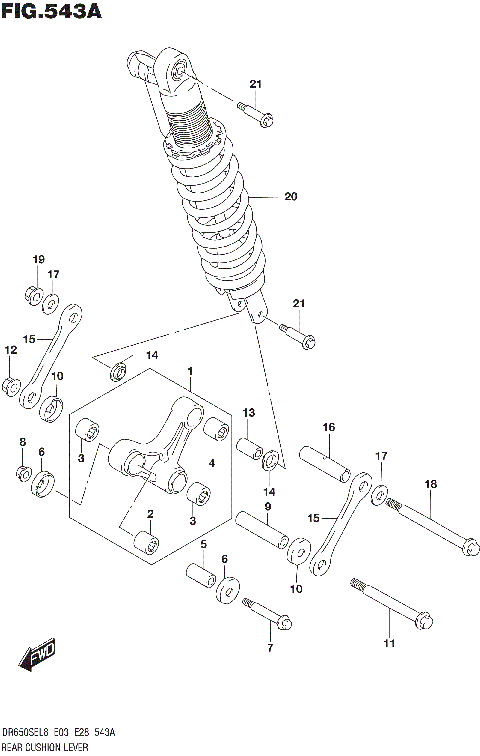 REAR CUSHION LEVER (DR650SEL8 E03)