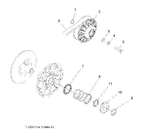 DRIVE TRAIN, SECONDARY CLUTCH (Built 10/01/08 and After) - R09VH76 ALL OPTIONS (49RGRCLUTCHDVN09RZR)