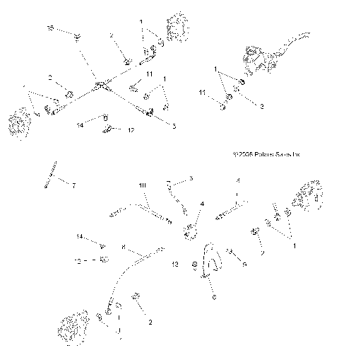 BRAKES, BRAKE LINES - A09ZN85/8X ALL OPTIONS (49ATVBRAKELINE09SPXP850)