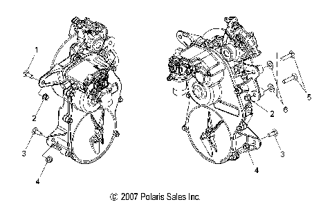 DRIVE TRAIN, GEARCASE MOUNTING - S08PR7FS/FE (49SNOWGEARCASEMTG08SBTRBO)