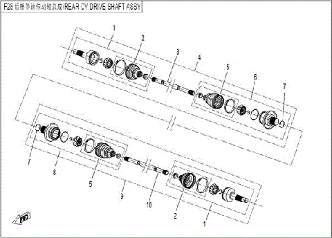 REAR CV DRIVE SHAFT ASSY. (QC)(2)
