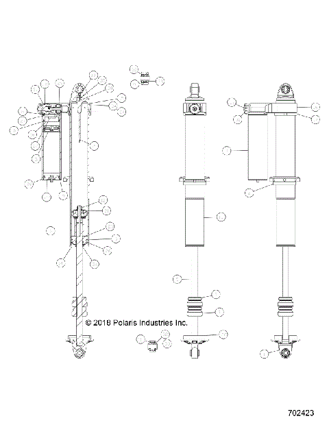 SUSPENSION, REAR SHOCK INTERNALS - Z18VDE99AK/AW/AJ/BJ/BK/BW/LW/K99AK/BK (702423)