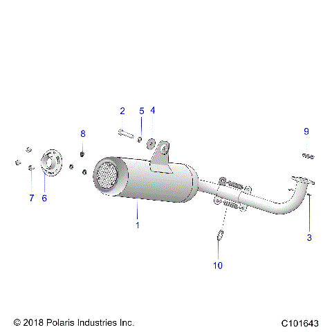 ENGINE, EXHAUST SYSTEM - A21HAB15N2 (C101643)
