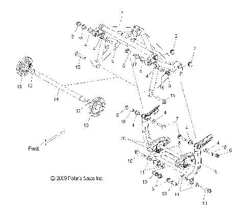 SUSPENSION, CRANK ASM., REAR - S10BF6KSL/KSA/KEA (49SNOWSUSPCRANK10PR)