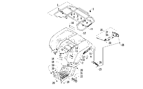 REAR RACK, BODY PANEL, AND FOOTWELL ASSEMBLIES [99965]