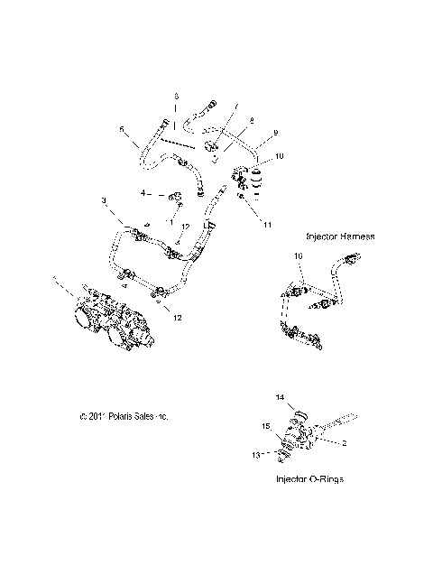 FUEL SYSTEM, RAIL, LINES and THROTTLE BODY - S12PT6HSL/HEL (49SNOWFUEL12600)