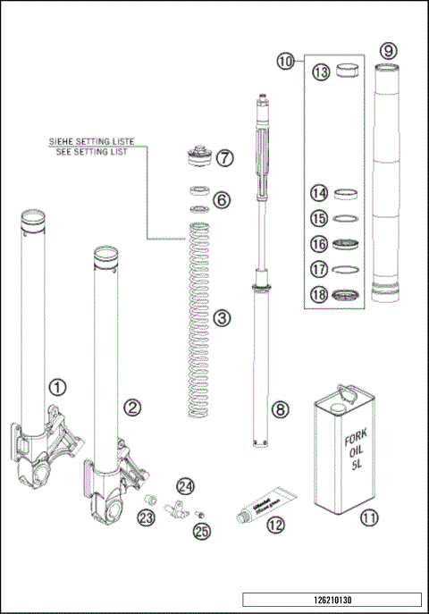 FRONT FORK DISSASSEMBLED
